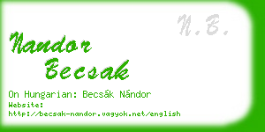 nandor becsak business card